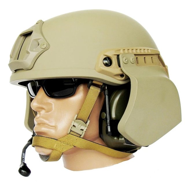 Side Ballistic Protection "BLOCK" (ЗББ-О) for Helmet with Rails (Coyote)